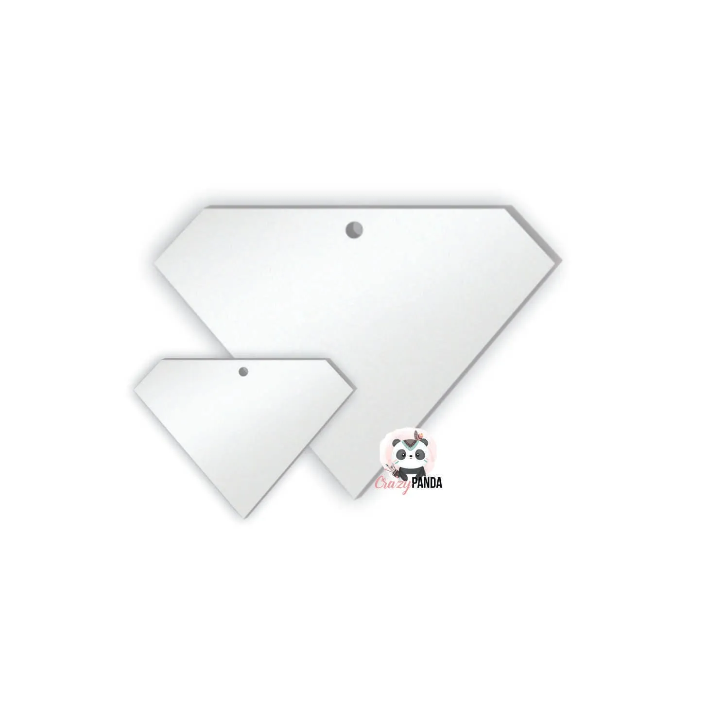 Acrylic Blank Clear Superhero Badge (Sizes)
