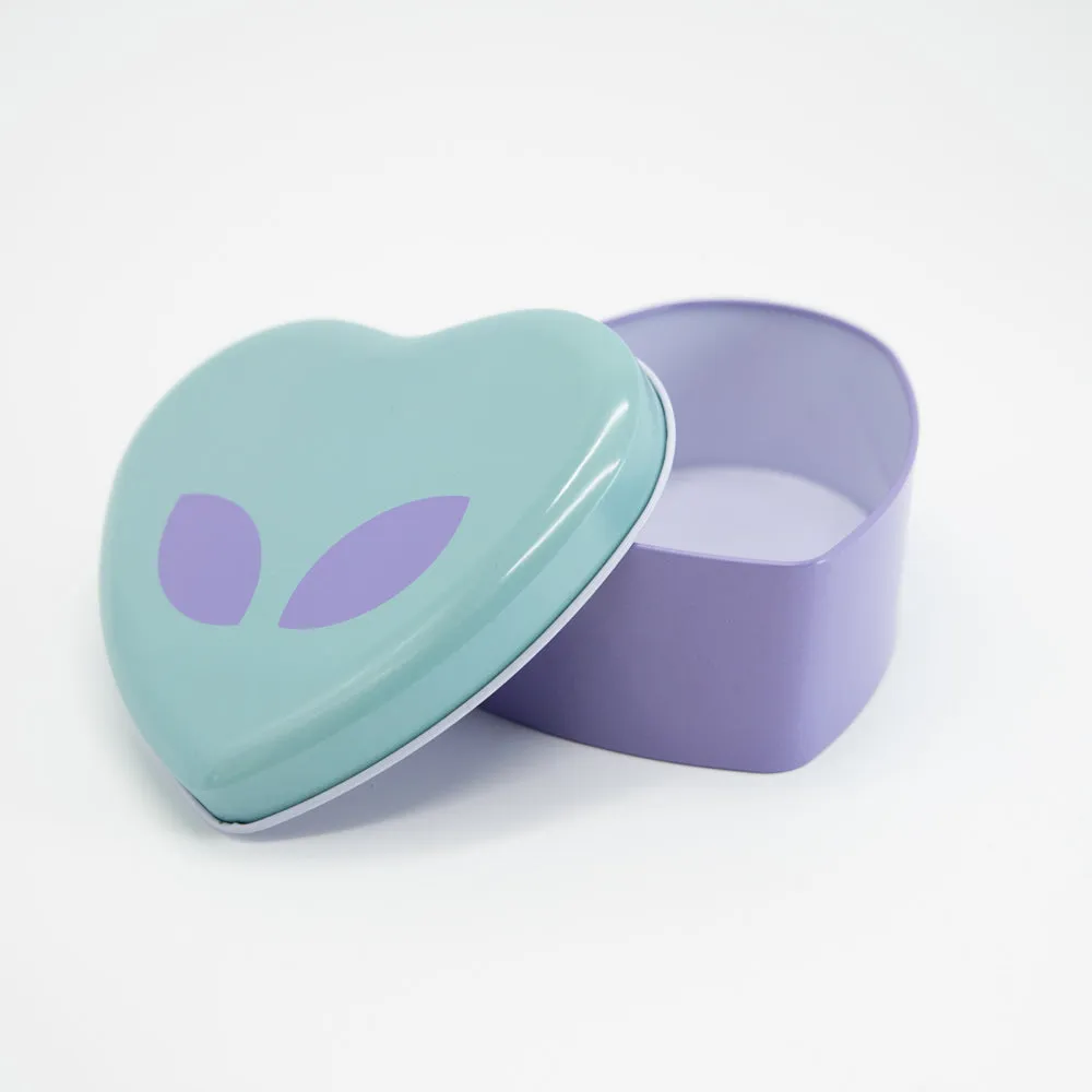 Alien Heart-Shaped Metal Tin