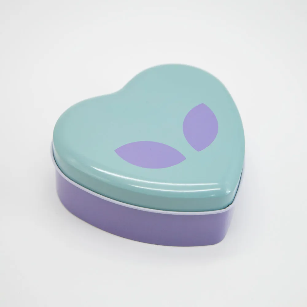 Alien Heart-Shaped Metal Tin