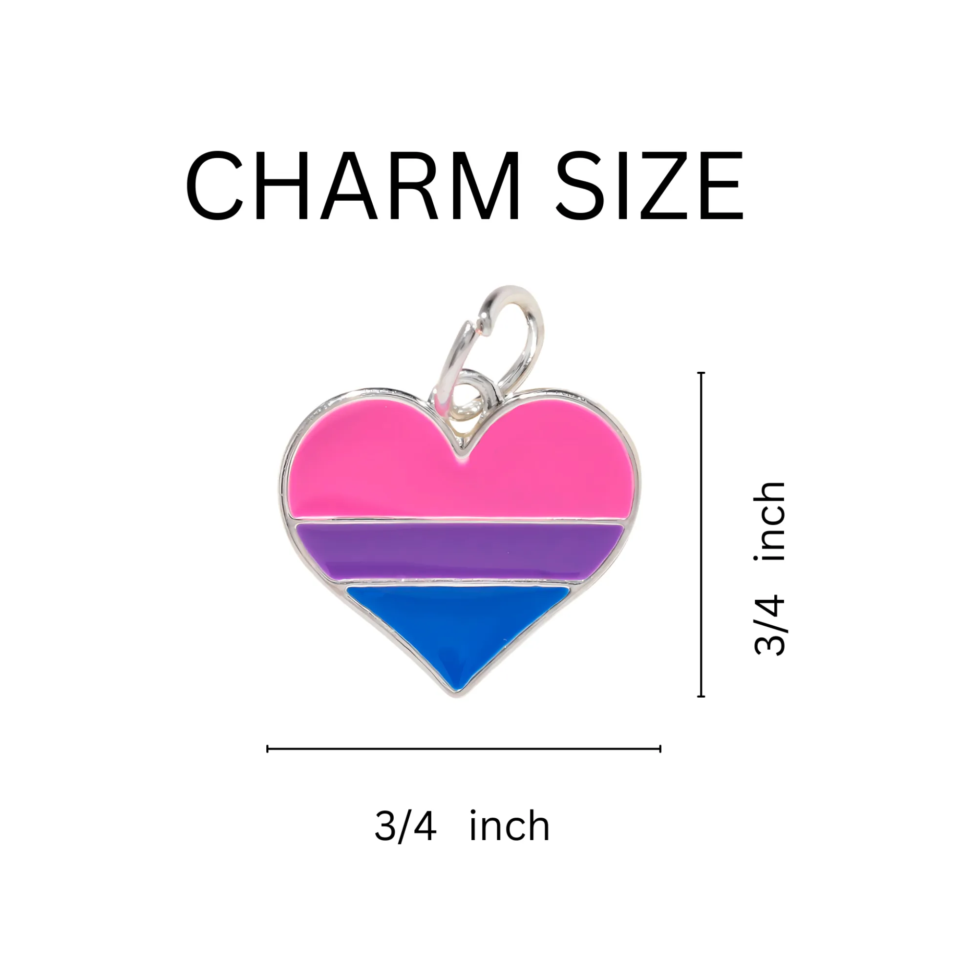 Bisexual Flag Heart Horseshoe Key Chains