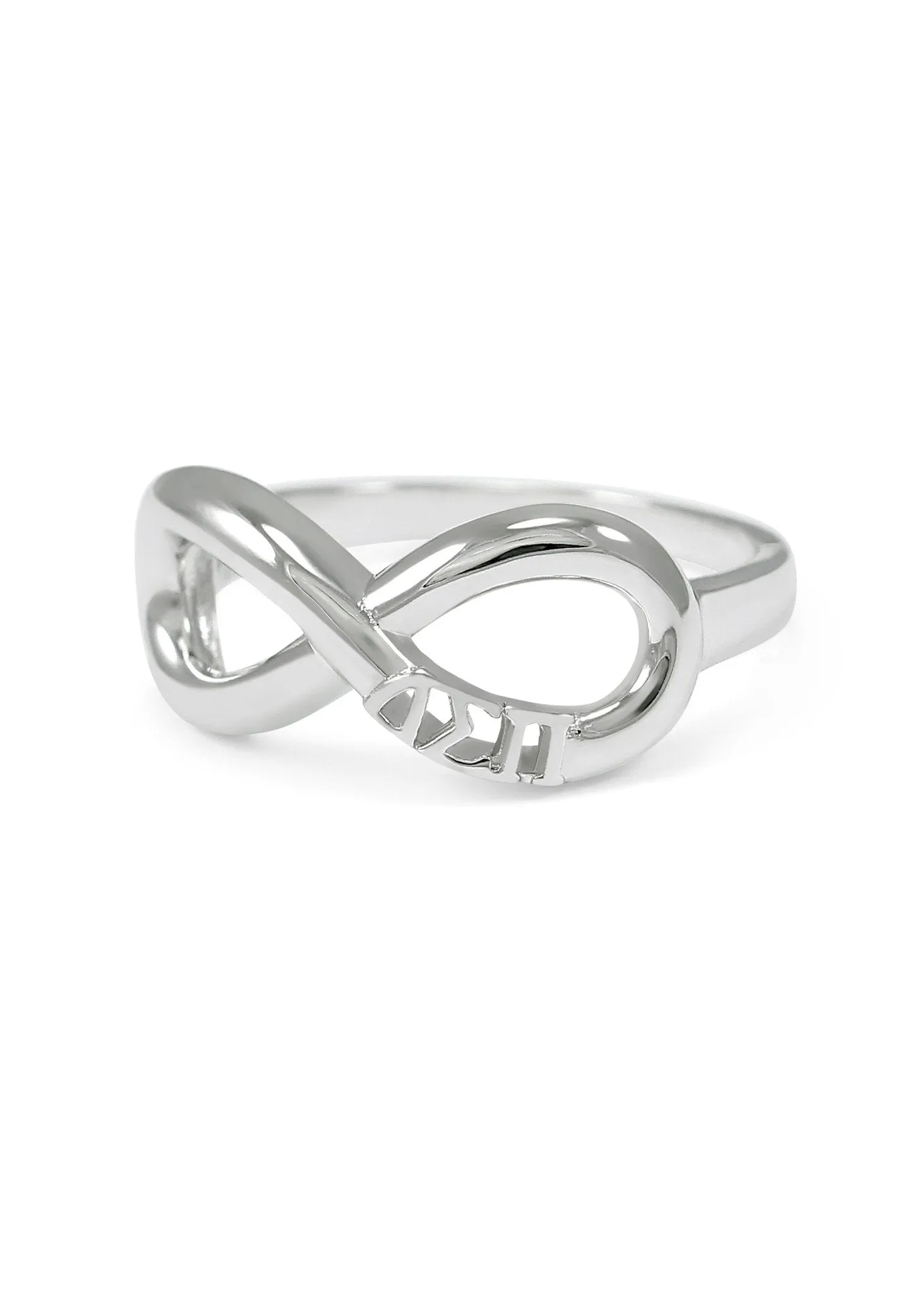 Delta Sigma Pi Sterling Silver Infinity Ring