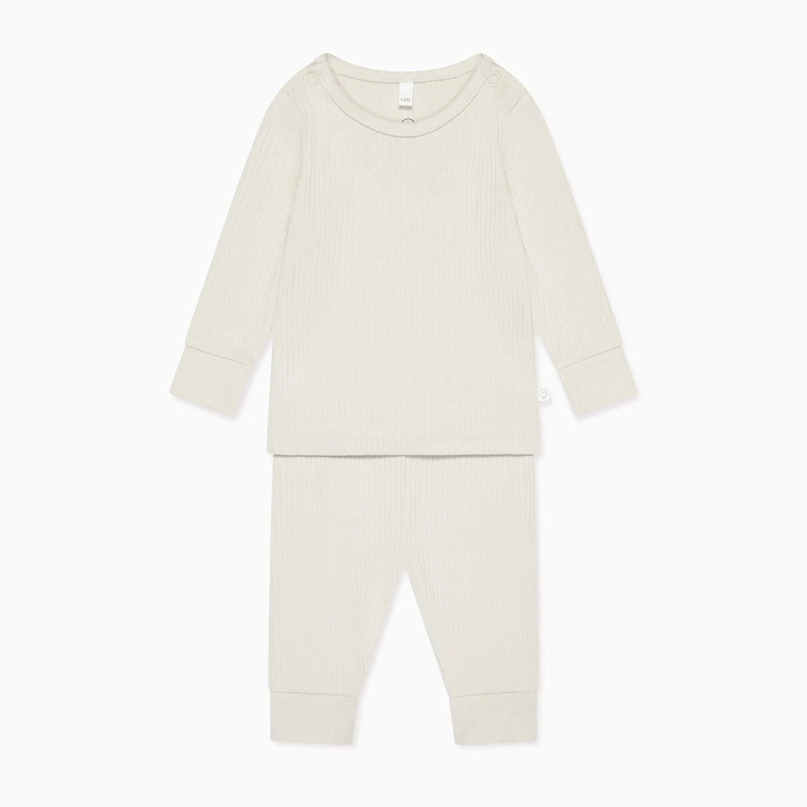 Ecru Ribbed Pajama Set