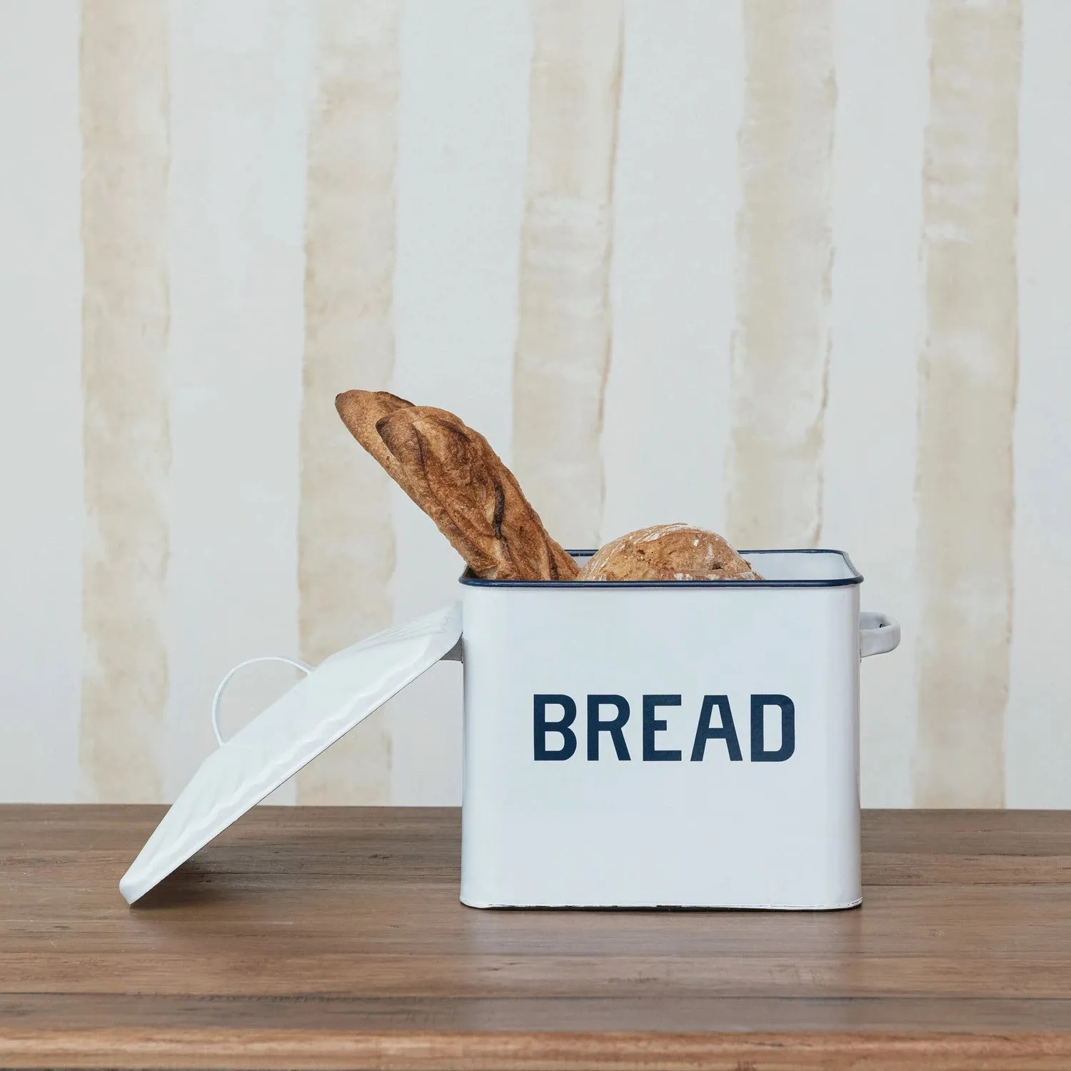 Enameled Metal Bread Box
