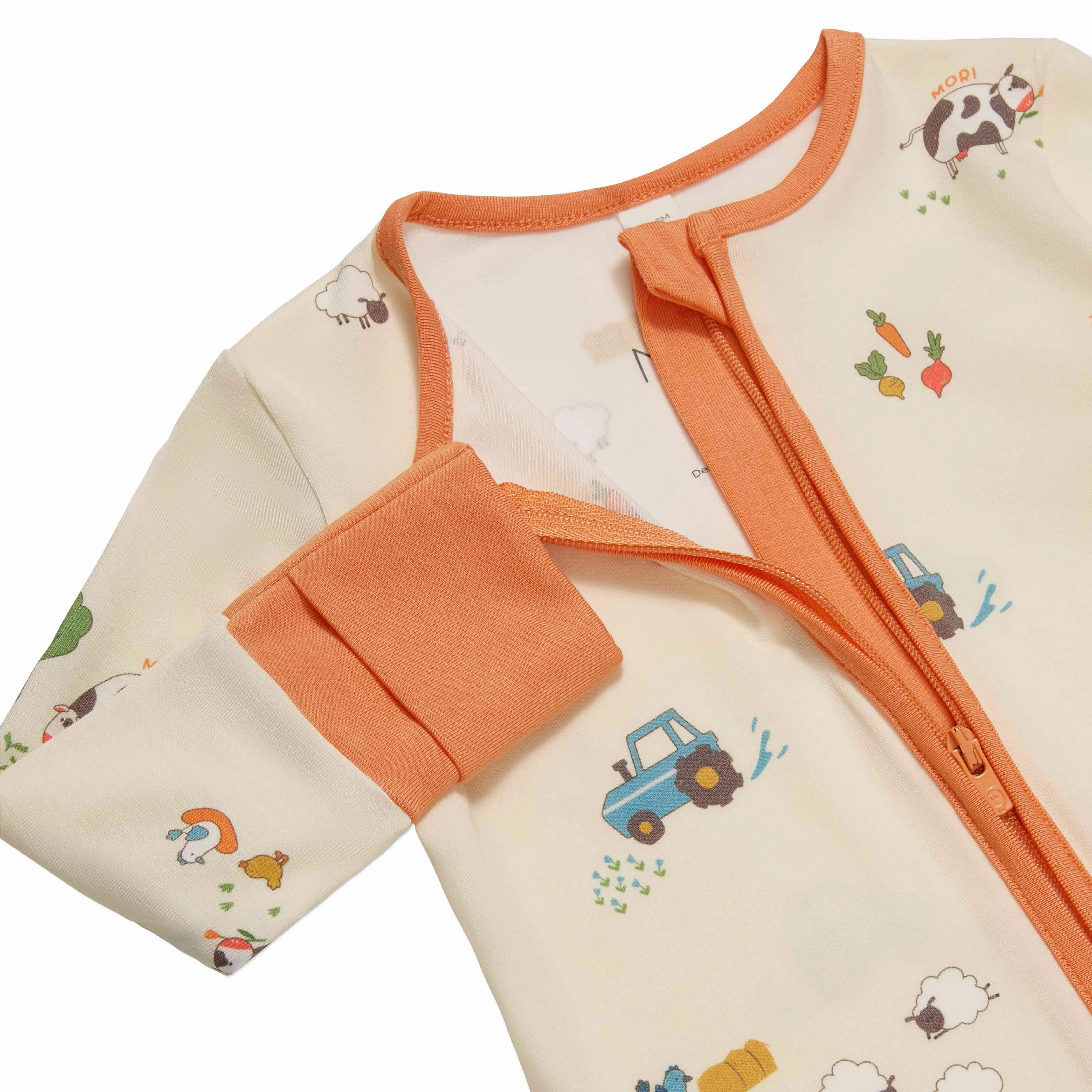 Farmyard Clever Zip Baby Pajamas