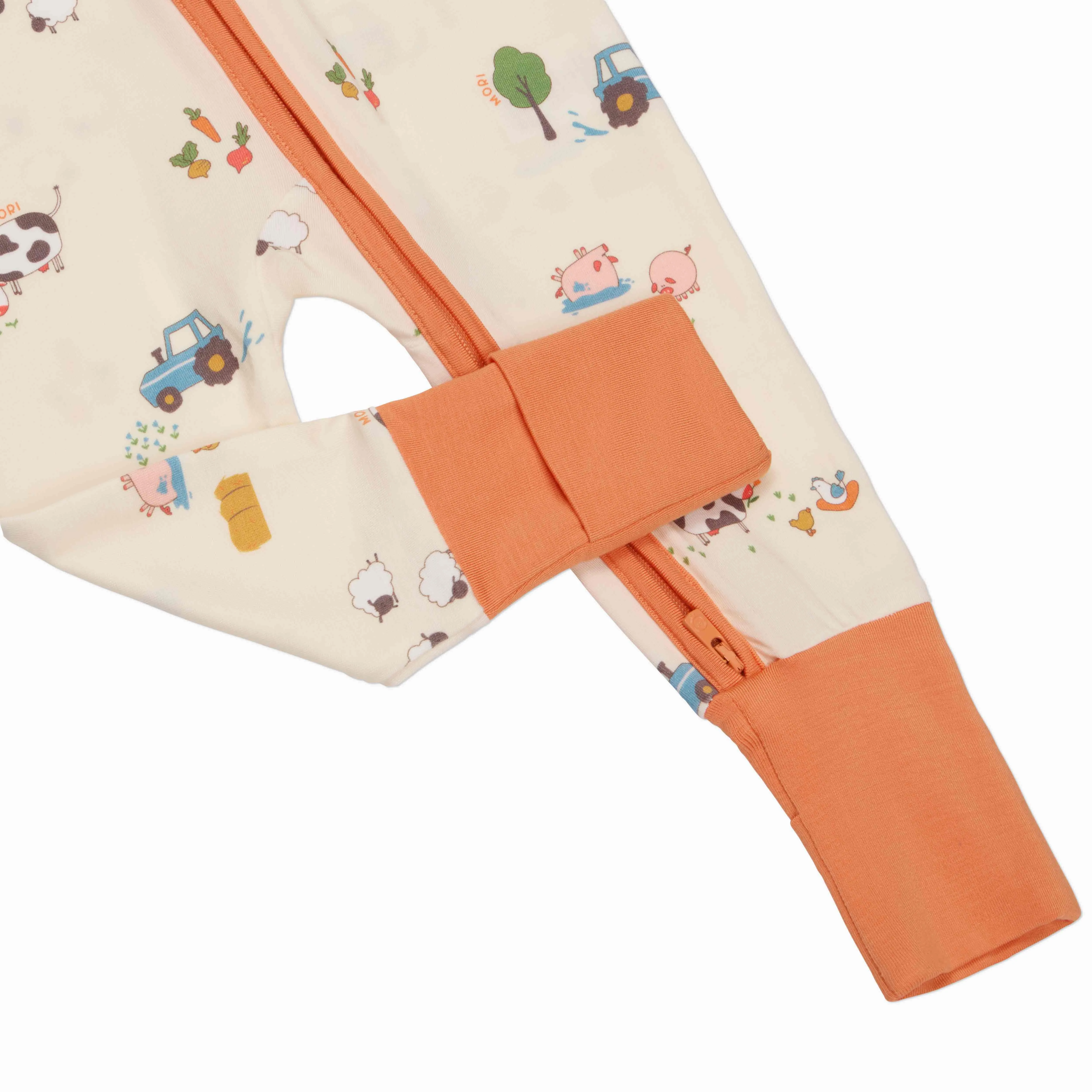 Farmyard Clever Zip Baby Pajamas