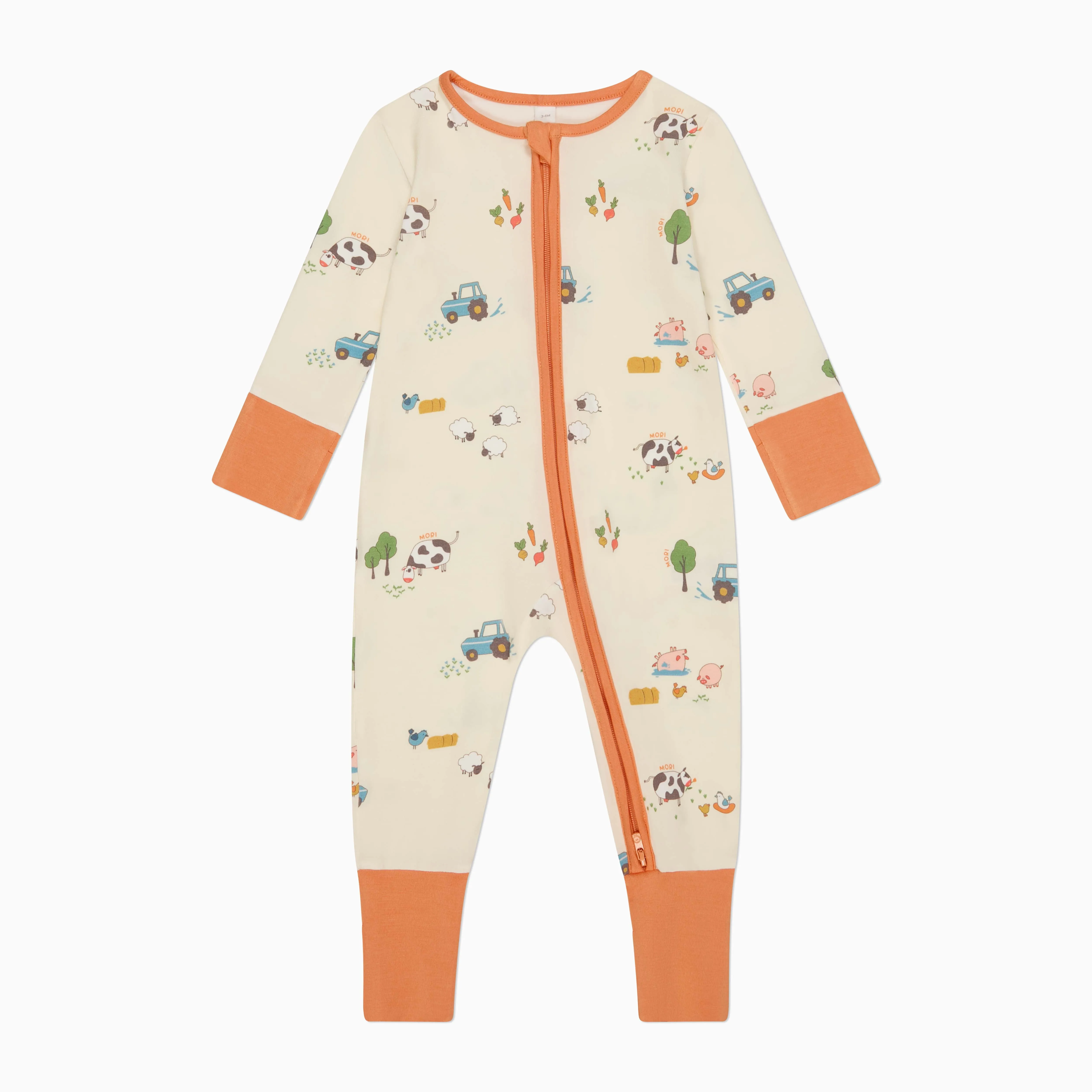 Farmyard Clever Zip Baby Pajamas