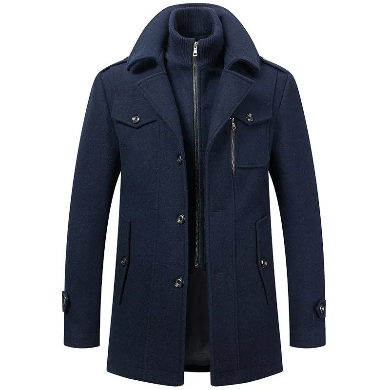 Fashionable Men's Woolen Coat