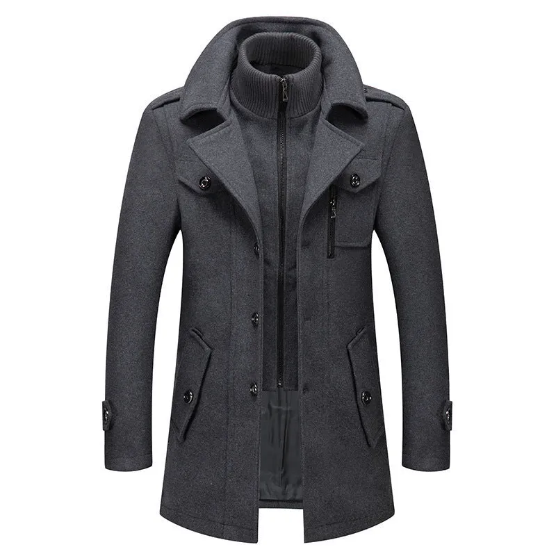 Fashionable Men's Woolen Coat