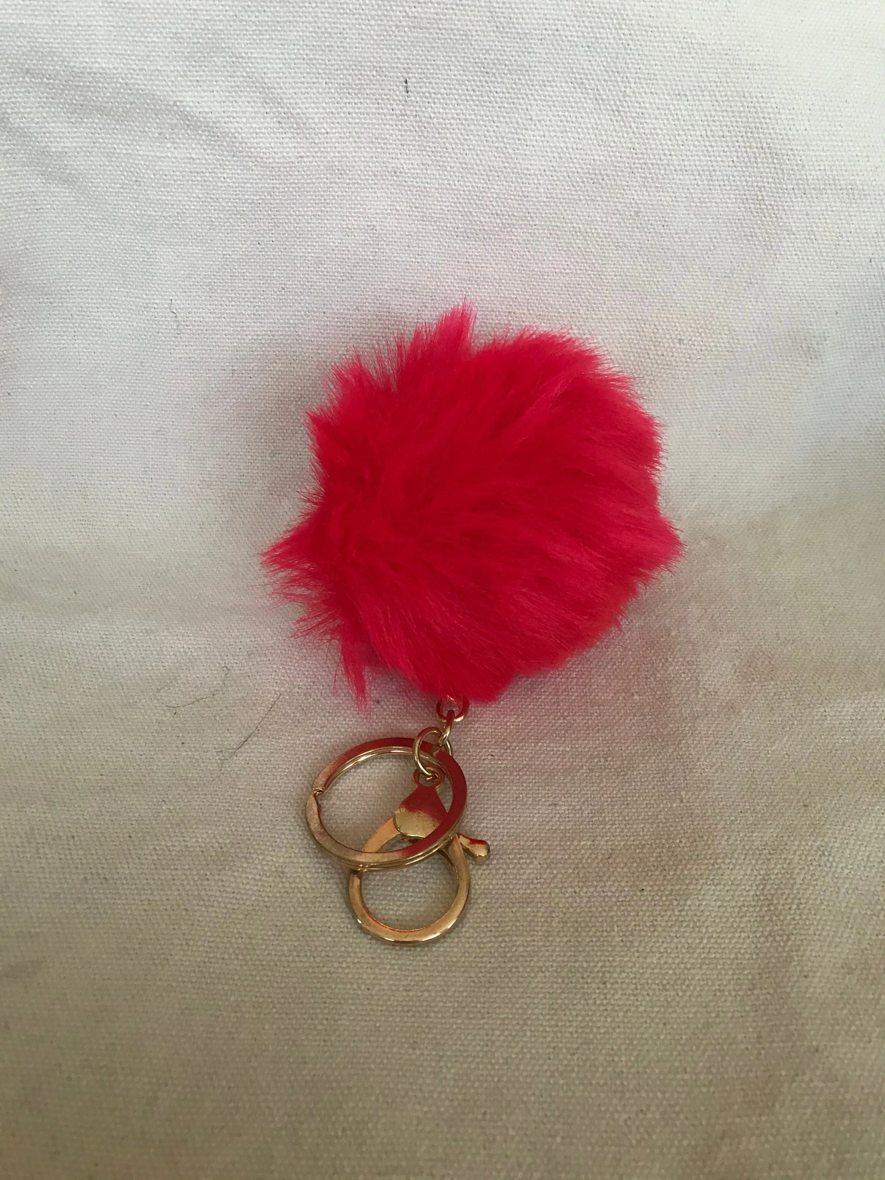 Faux Fur Pom Pom Keychains