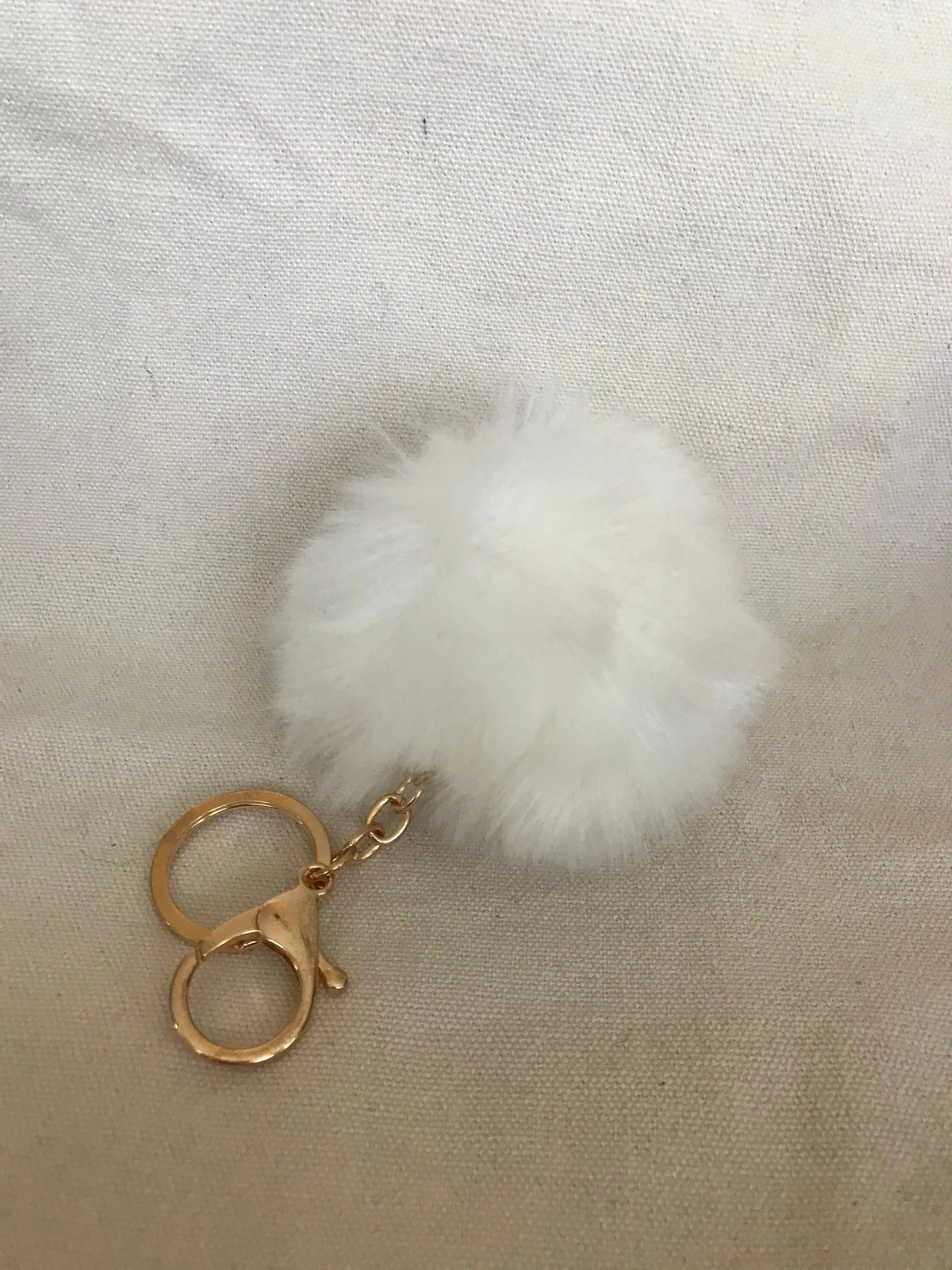 Faux Fur Pom Pom Keychains