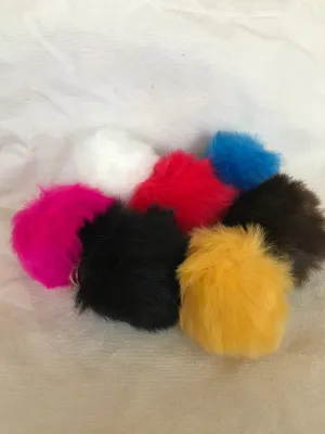 Faux Fur Pom Pom Keychains