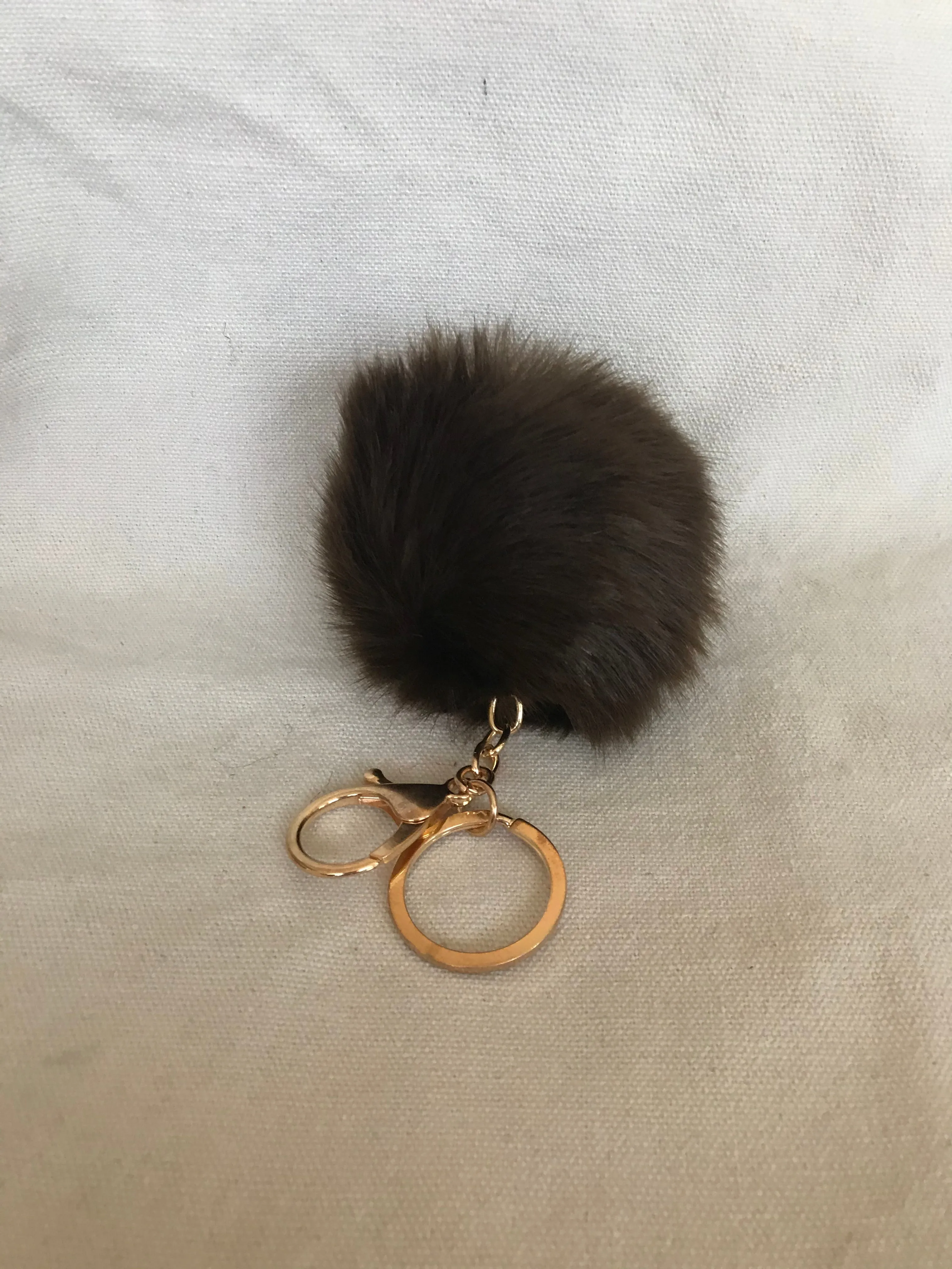 Faux Fur Pom Pom Keychains