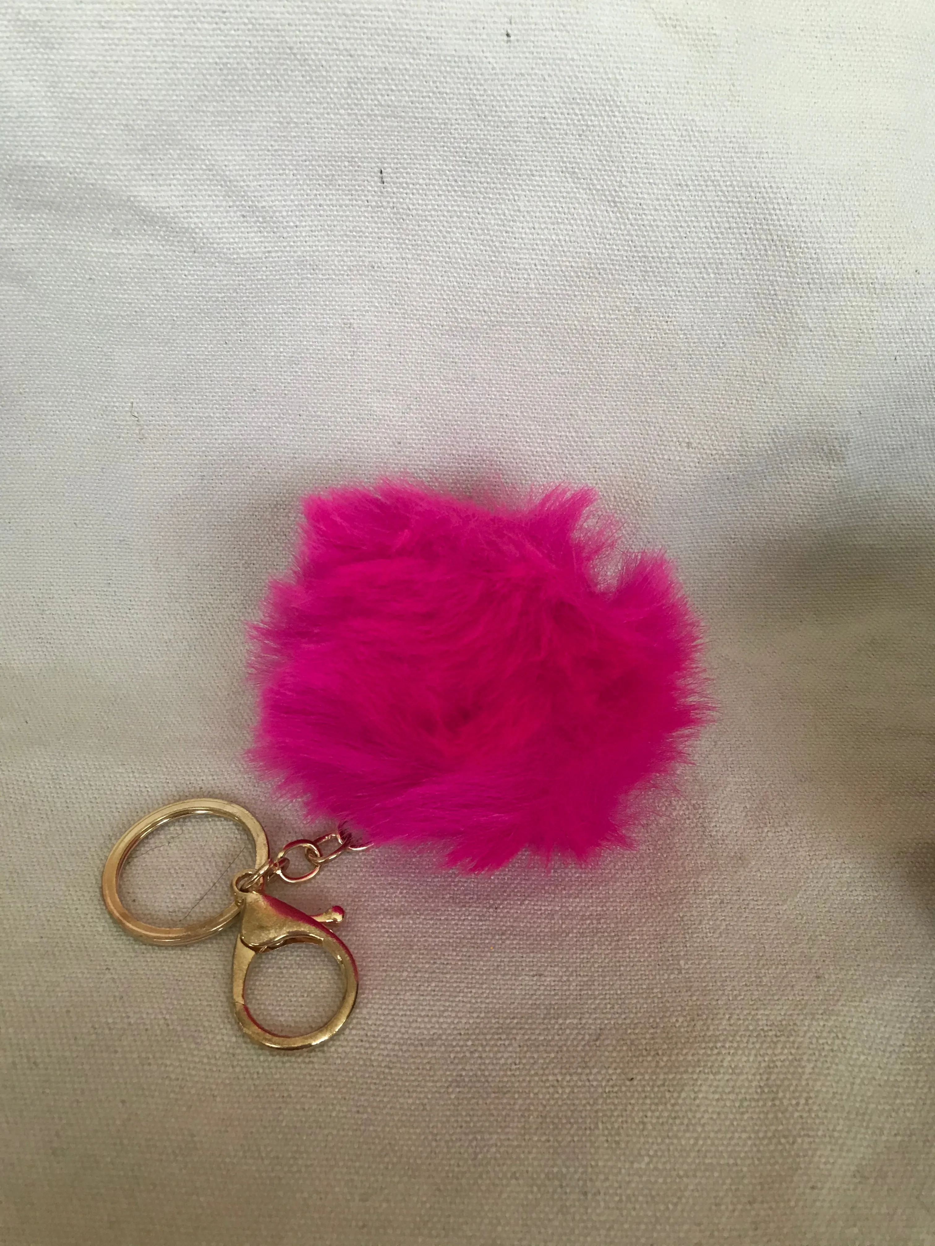 Faux Fur Pom Pom Keychains