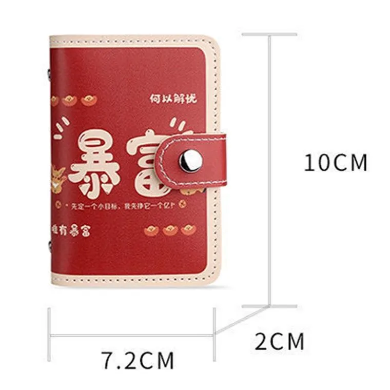 Festive Cartoon Snap Anti Degaussing Card Holder Lucky Change Id Storage Bag