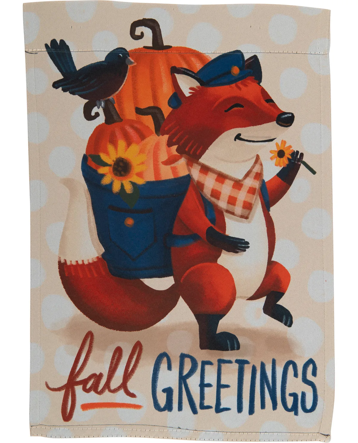 Foxy Fall Greetings Garden Suede Flag