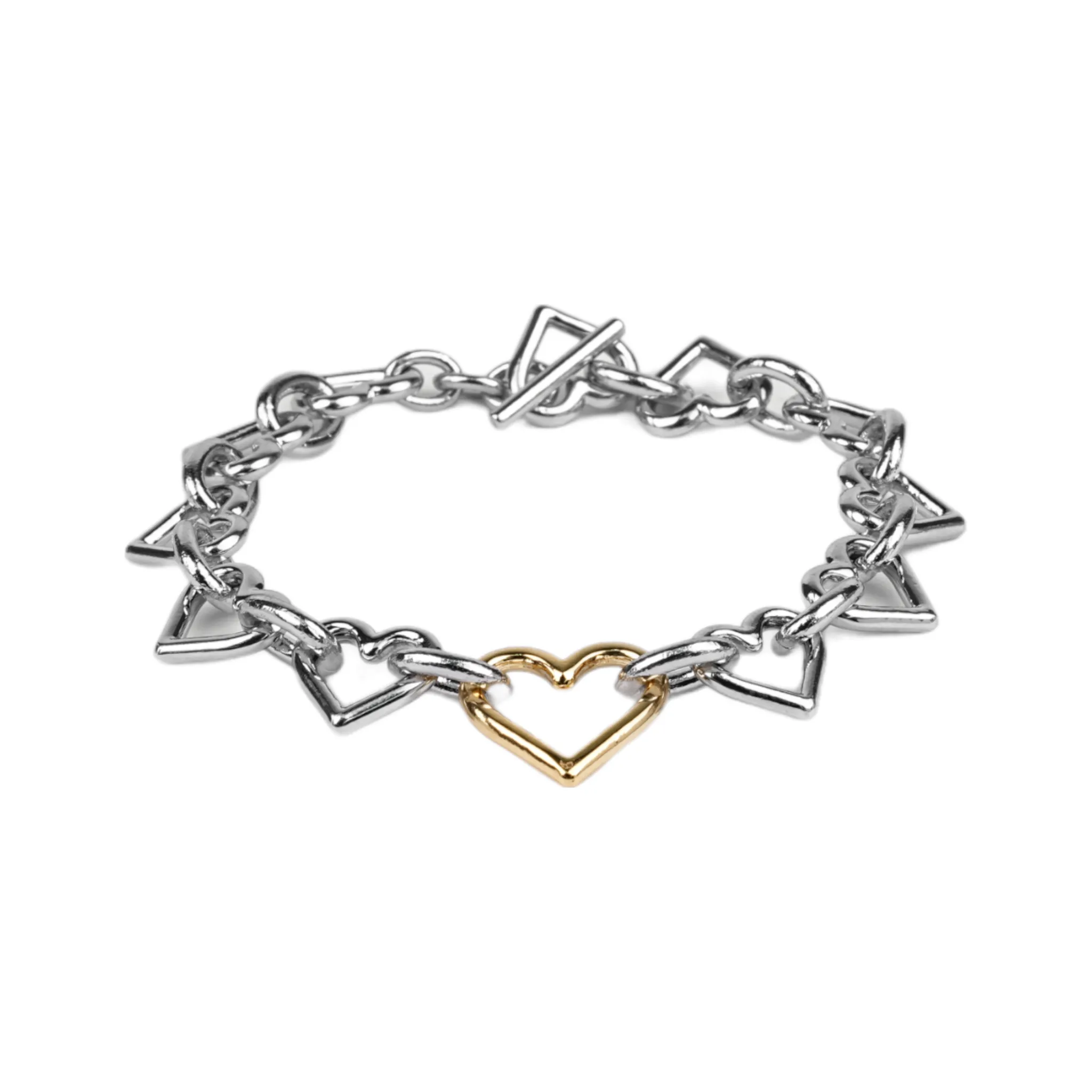 HEART SHAPED BRACELET / SILVER/GOLD