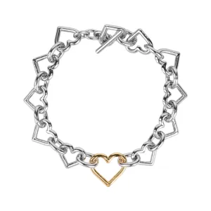 HEART SHAPED BRACELET / SILVER/GOLD