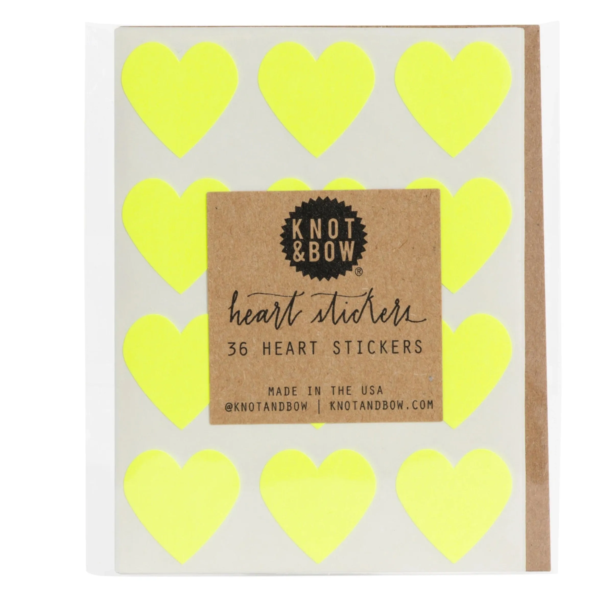 Heart Stickers (Neon Yellow)