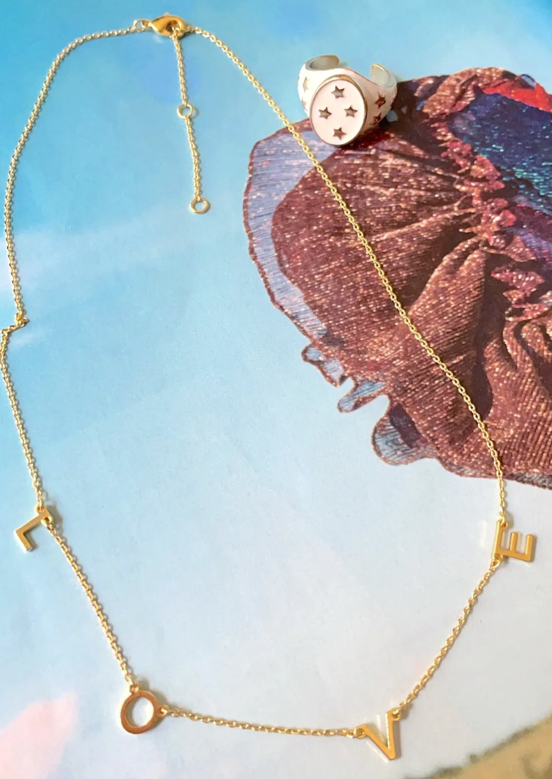 L O V E gold plated necklace