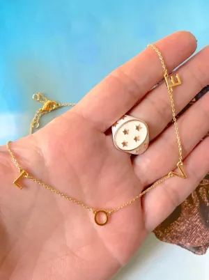 L O V E gold plated necklace