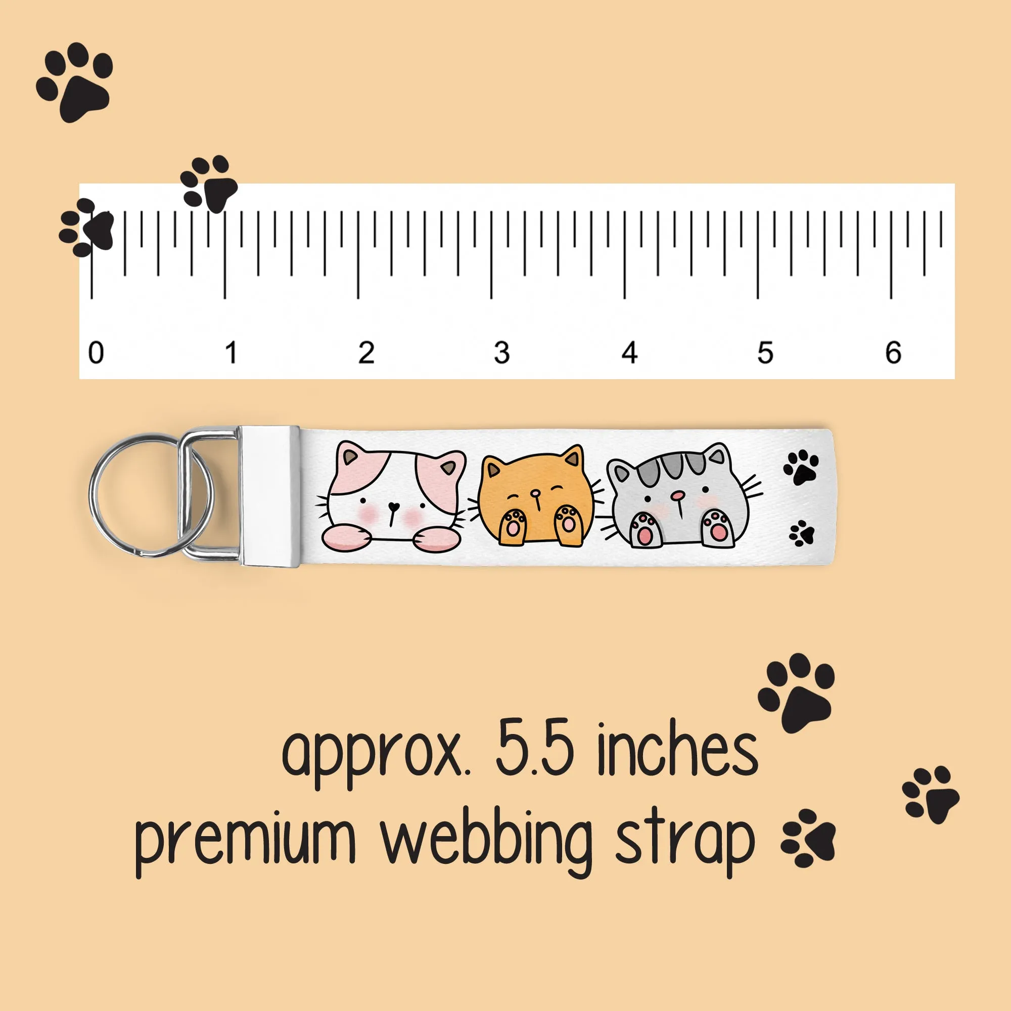 Personalized Cute KittyRow KeyChain
