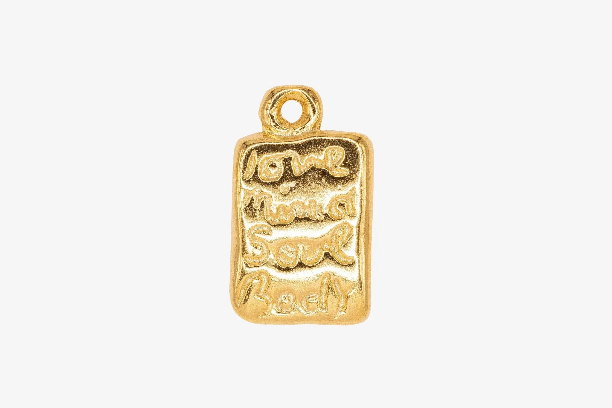 "Love Mind Soul Body" Charm Wholesale 14K Gold, Solid 14K Gold