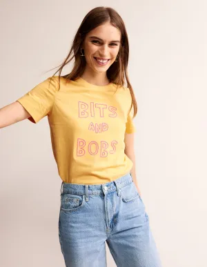 Rosa Embroidered T-Shirt-Dusky Citron, Bits and Bobs