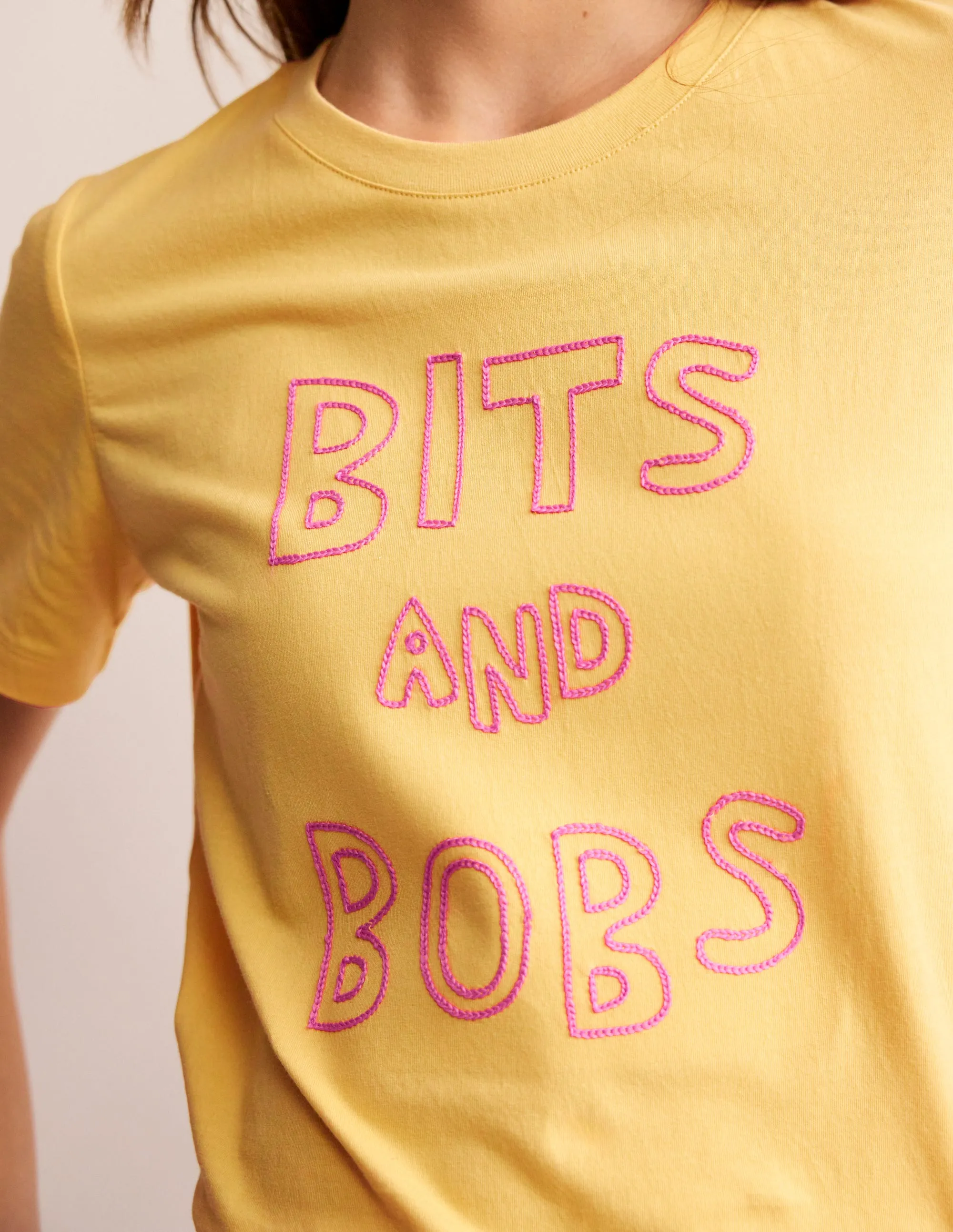 Rosa Embroidered T-Shirt-Dusky Citron, Bits and Bobs