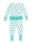 Teal Fairytale Bows Ruffled Footie