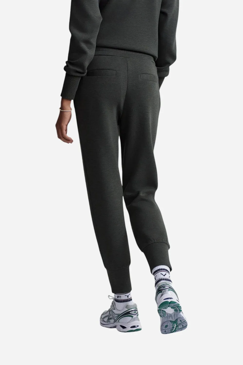 Varley The Slim Cuff Pant 25" in Olive Marl