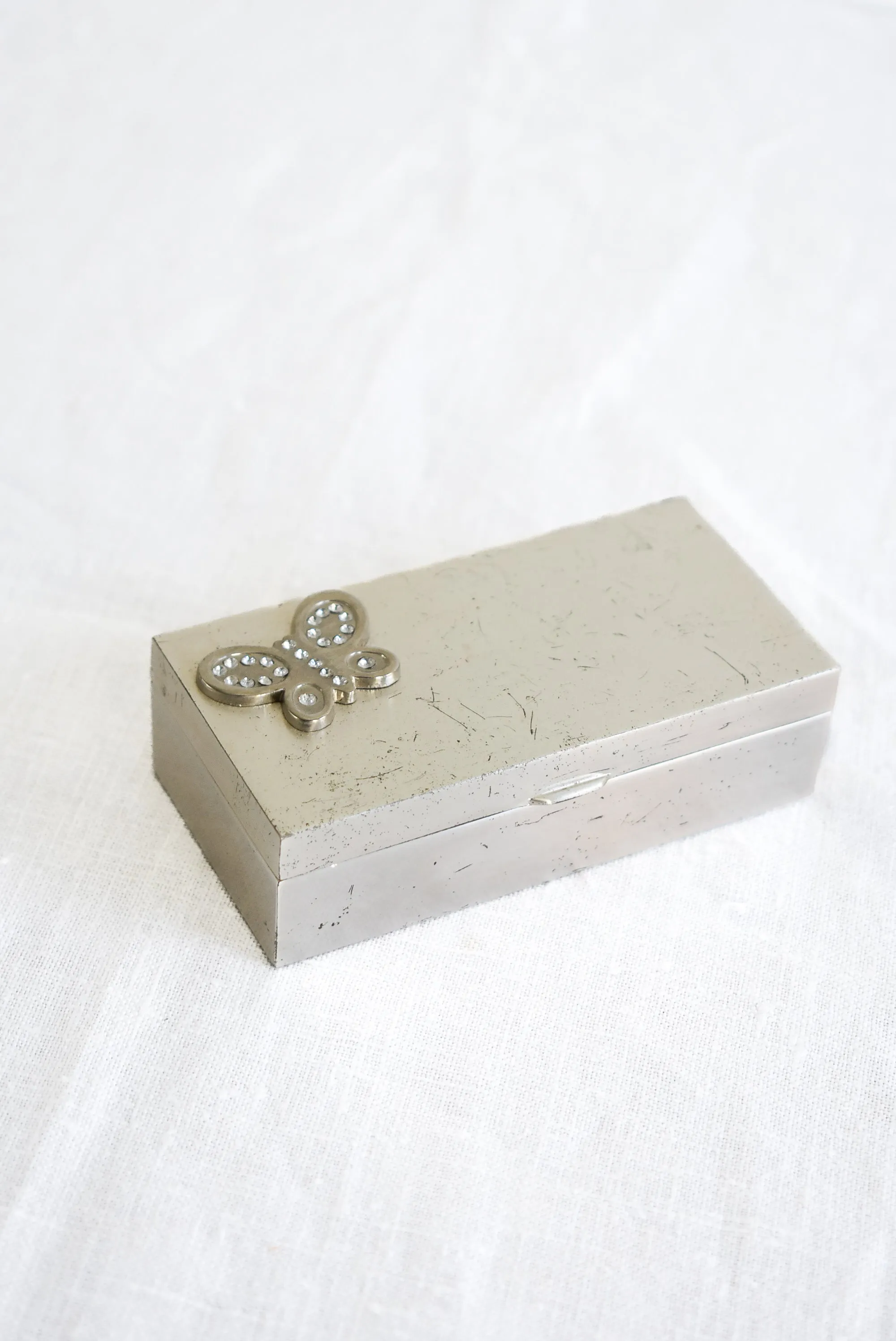Vintage sparkly butterfly trinket box